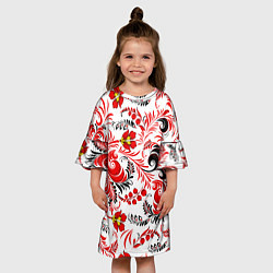 Платье клеш для девочки Русская национальная роспись, цвет: 3D-принт — фото 2