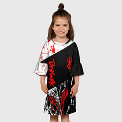 Платье клеш для девочки Берсерк черная маска с логотипом, цвет: 3D-принт — фото 2