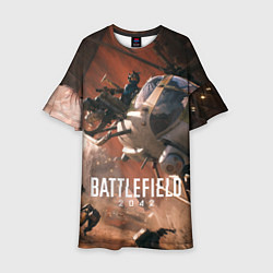 Платье клеш для девочки Battlefield 2042 - Боевой отряд, цвет: 3D-принт