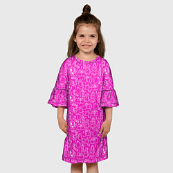 Платье клеш для девочки Рattern аmong us, цвет: 3D-принт — фото 2