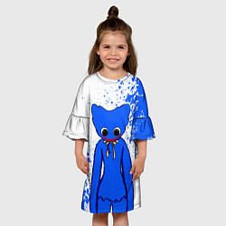 Платье клеш для девочки POPPY PLAYTIME BLUE ИГРА ПОППИ ПЛЕЙТАЙМ ХАГГИ ВАГГ, цвет: 3D-принт — фото 2