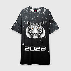 Платье клеш для девочки Новогодний тигр символ 2022, цвет: 3D-принт