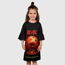 Платье клеш для девочки Live at the Apocalypse - ACDC, цвет: 3D-принт — фото 2