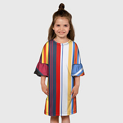 Платье клеш для девочки Stripes Abstract, цвет: 3D-принт — фото 2
