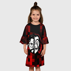 Платье клеш для девочки Бумажный Домик Шах и Мат, цвет: 3D-принт — фото 2
