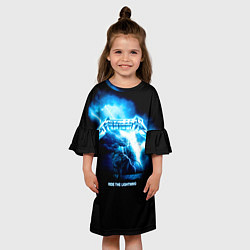 Платье клеш для девочки Ride the Lightning Metallica, цвет: 3D-принт — фото 2