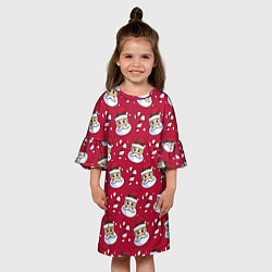 Платье клеш для девочки Дед Морoз, цвет: 3D-принт — фото 2