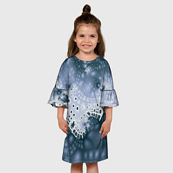 Платье клеш для девочки Коллекция Journey Синий 592-1, цвет: 3D-принт — фото 2
