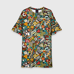 Платье клеш для девочки СПОРТ Athlete, цвет: 3D-принт