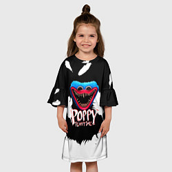 Платье клеш для девочки Poppy Playtime Перья, цвет: 3D-принт — фото 2