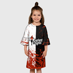 Платье клеш для девочки Darkest Dungeon DD Black White Logo, цвет: 3D-принт — фото 2