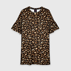 Платье клеш для девочки Кофе Coffee, цвет: 3D-принт