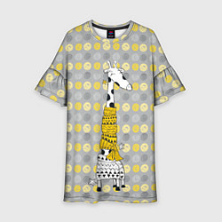 Детское платье Милая жирафа в шарфе
