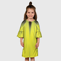 Платье клеш для девочки Орхидея в желтом Абстракция Дополнение 541-1, цвет: 3D-принт — фото 2