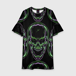 Платье клеш для девочки Skulls vanguard pattern 2077, цвет: 3D-принт