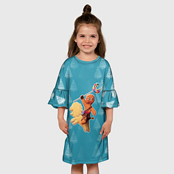 Платье клеш для девочки Шрек: Пряник на коне, цвет: 3D-принт — фото 2