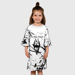 Платье клеш для девочки The Elder Scrolls брызги в разные стороны, цвет: 3D-принт — фото 2