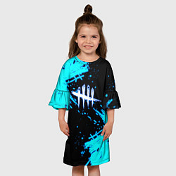 Платье клеш для девочки Dead by Daylight неон, цвет: 3D-принт — фото 2