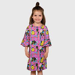Платье клеш для девочки Психоделика Инь-Янь, цвет: 3D-принт — фото 2