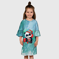 Платье клеш для девочки Панда вяжет, цвет: 3D-принт — фото 2