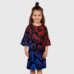 Платье клеш для девочки POPPY PLAYTIME LOGO NEON, ХАГИ ВАГИ, цвет: 3D-принт — фото 2