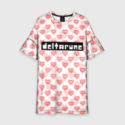 Платье клеш для девочки DELTARUNE PATTERN LOGO, цвет: 3D-принт