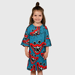 Платье клеш для девочки Huggy Wuggy Poppy Playtime Хагги Вагги Поппи Плейт, цвет: 3D-принт — фото 2