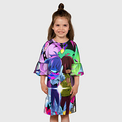 Платье клеш для девочки Deltarune - Легенда о Руне Дельта, цвет: 3D-принт — фото 2