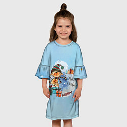 Платье клеш для девочки Акварельный КотэКлаус, цвет: 3D-принт — фото 2