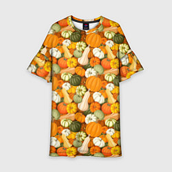 Платье клеш для девочки Тыквы Pumpkin, цвет: 3D-принт