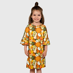 Платье клеш для девочки Тыквы Pumpkin, цвет: 3D-принт — фото 2