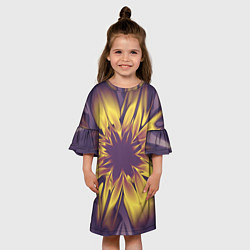 Платье клеш для девочки Цветок заката Абстракция 535-332-32-63, цвет: 3D-принт — фото 2