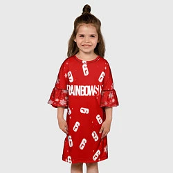 Платье клеш для девочки НОВОГОДНИЙ СВИТЕР RAINBOW SIX SIEGE, цвет: 3D-принт — фото 2