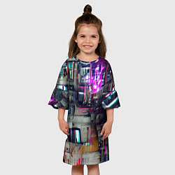 Платье клеш для девочки Инженерия, цвет: 3D-принт — фото 2