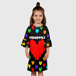 Платье клеш для девочки UNDERTALE HEART COLOR HEROES, цвет: 3D-принт — фото 2