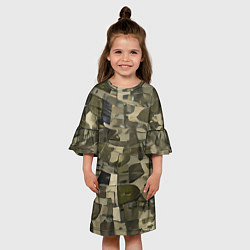 Платье клеш для девочки Игровой камуфляж, цвет: 3D-принт — фото 2