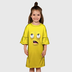 Платье клеш для девочки Эмоджи 8, цвет: 3D-принт — фото 2