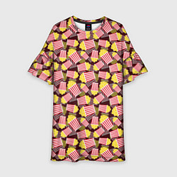 Платье клеш для девочки Попкорн Popcorn, цвет: 3D-принт