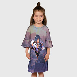 Платье клеш для девочки Кэйа Kaeya в примогеме, Геншин импакт Genshin Impa, цвет: 3D-принт — фото 2