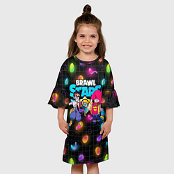 Платье клеш для девочки ФЭНГ И ГРОМ BRAWL STARSг, цвет: 3D-принт — фото 2