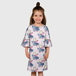 Платье клеш для девочки Конфеты и леденцы сладости, цвет: 3D-принт — фото 2