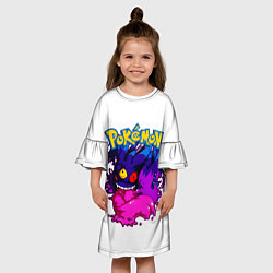 Платье клеш для девочки Mega Gengar - Pokemon GO, цвет: 3D-принт — фото 2
