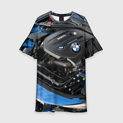 Платье клеш для девочки BMW Engine Twin Power Turbo, цвет: 3D-принт