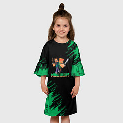Платье клеш для девочки Minecraft выживание, цвет: 3D-принт — фото 2