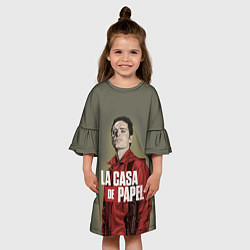 Платье клеш для девочки БУМАЖНЫЙ ДОМ БЕРЛИН - LA CASA DE PAPEL, цвет: 3D-принт — фото 2