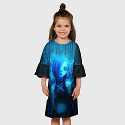 Платье клеш для девочки Arcane League Of Legends JINX, цвет: 3D-принт — фото 2