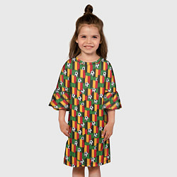 Платье клеш для девочки Бельгия футбол, цвет: 3D-принт — фото 2
