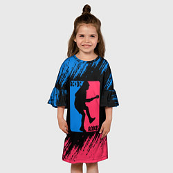 Платье клеш для девочки ACDC Logo, цвет: 3D-принт — фото 2