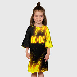 Платье клеш для девочки ACDC - Neon, цвет: 3D-принт — фото 2