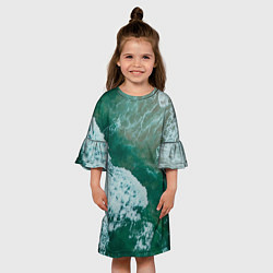 Платье клеш для девочки Морская пена, цвет: 3D-принт — фото 2